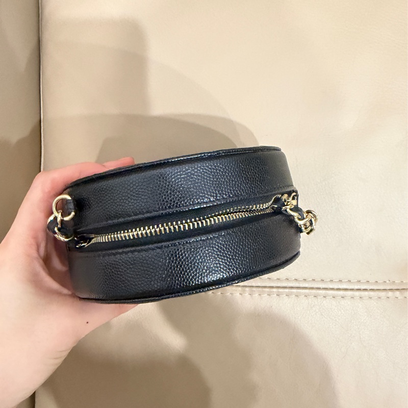 全新全配❤️ 香奈兒 #黑金 #荔枝皮 #圓餅包 #小圓餅-5