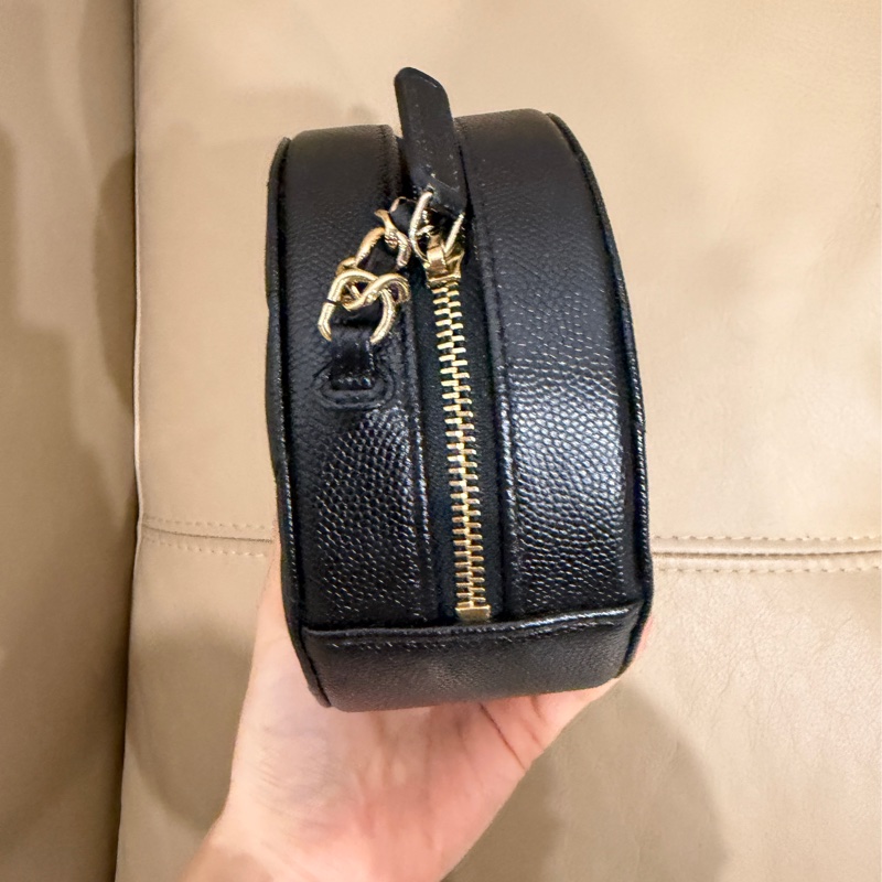全新全配❤️ 香奈兒 #黑金 #荔枝皮 #圓餅包 #小圓餅-7
