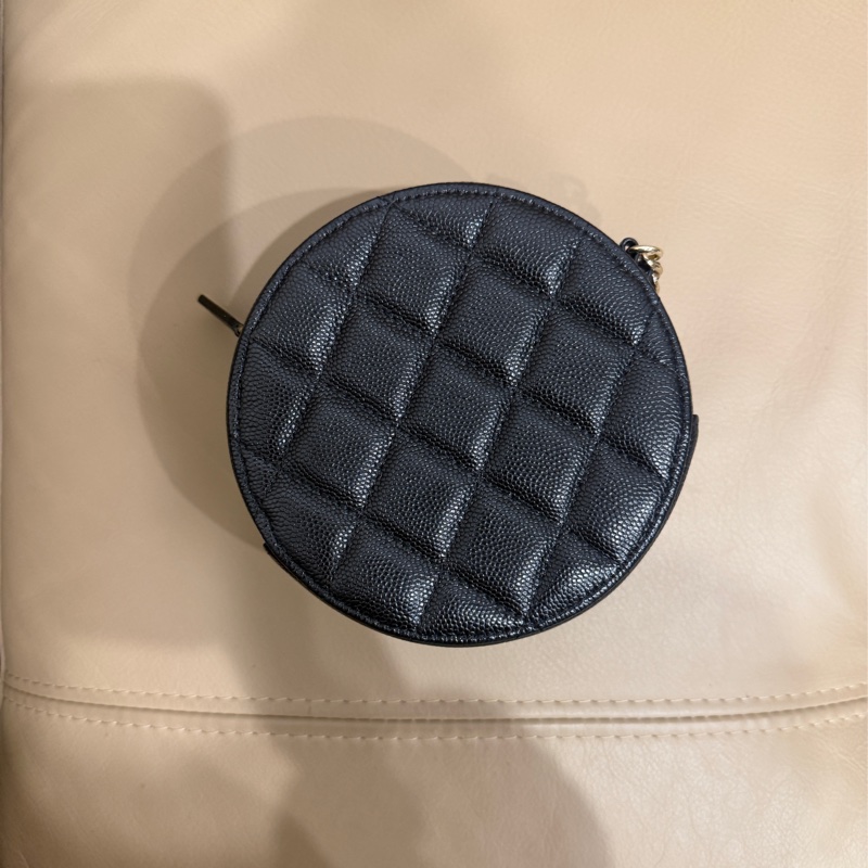 全新全配❤️ 香奈兒 #黑金 #荔枝皮 #圓餅包 #小圓餅-9