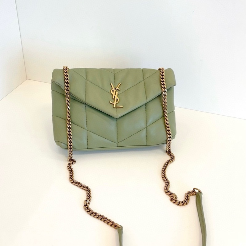 YSL聖羅蘭 loulou puffer mini泡芙雲朵包 酪梨綠-1
