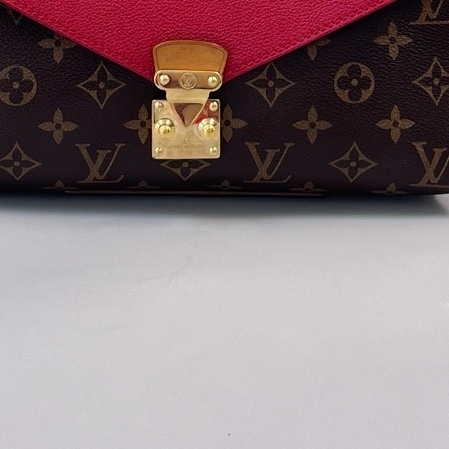 LV路易威登 pallas傳奇紅色牛皮拼老花 鏈條信封包尺寸27*18*6-8