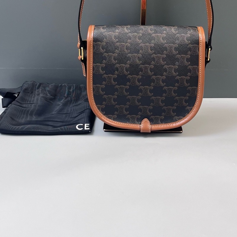 98新 Celine賽琳老花馬鞍包單肩斜挎包尺寸18*17*7-1