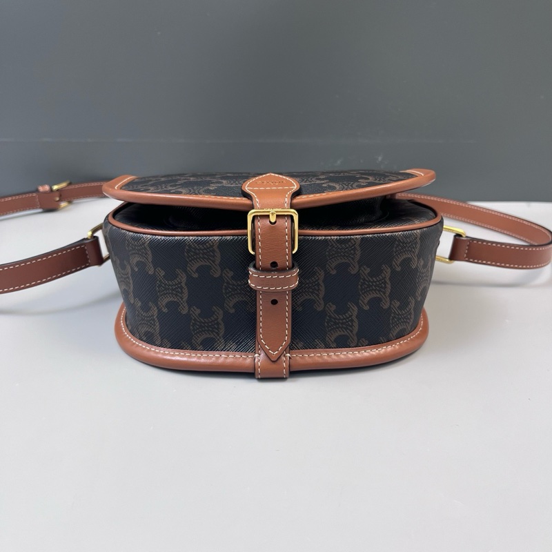 98新 Celine賽琳老花馬鞍包單肩斜挎包尺寸18*17*7-4