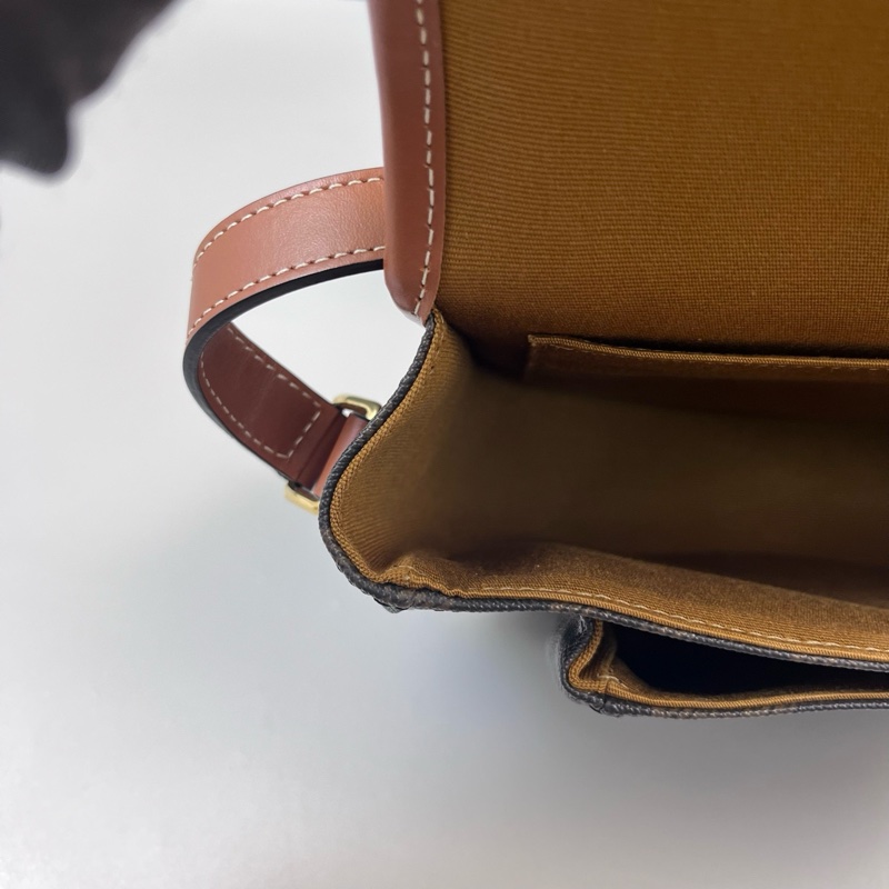 98新 Celine賽琳老花馬鞍包單肩斜挎包尺寸18*17*7-6