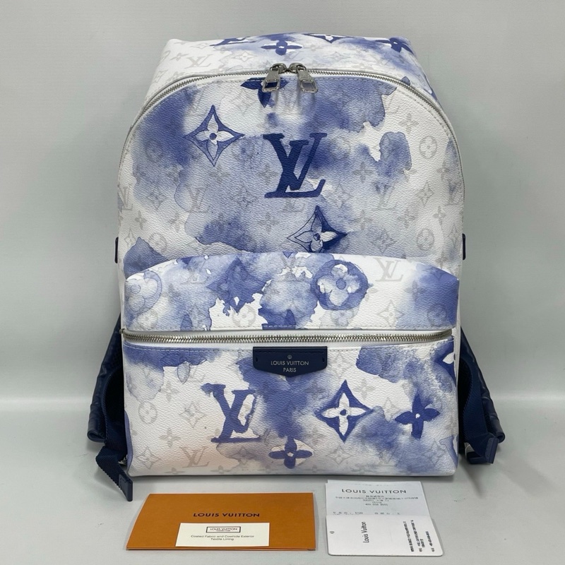 AB級 9成新 LV藍白水彩扎染 阿波羅雙肩包-0