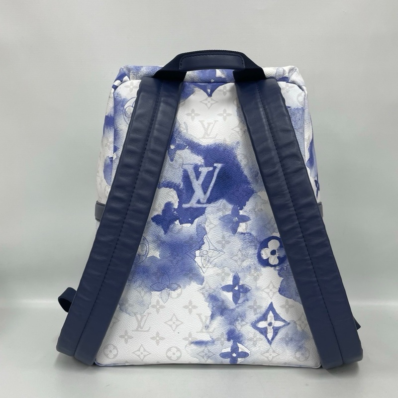 AB級 9成新 LV藍白水彩扎染 阿波羅雙肩包-2