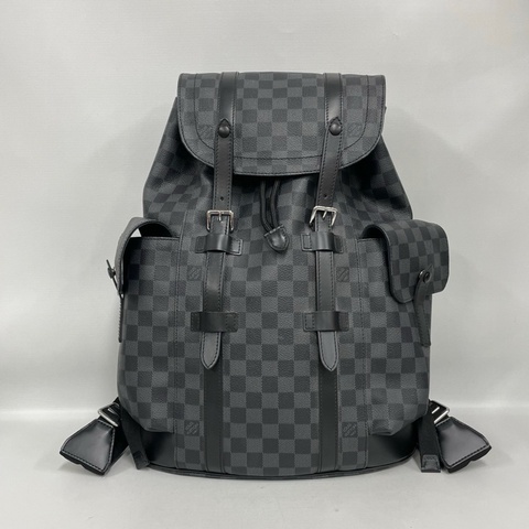 S級 99成新 LV Christopher石墨色棋盤格雙肩包