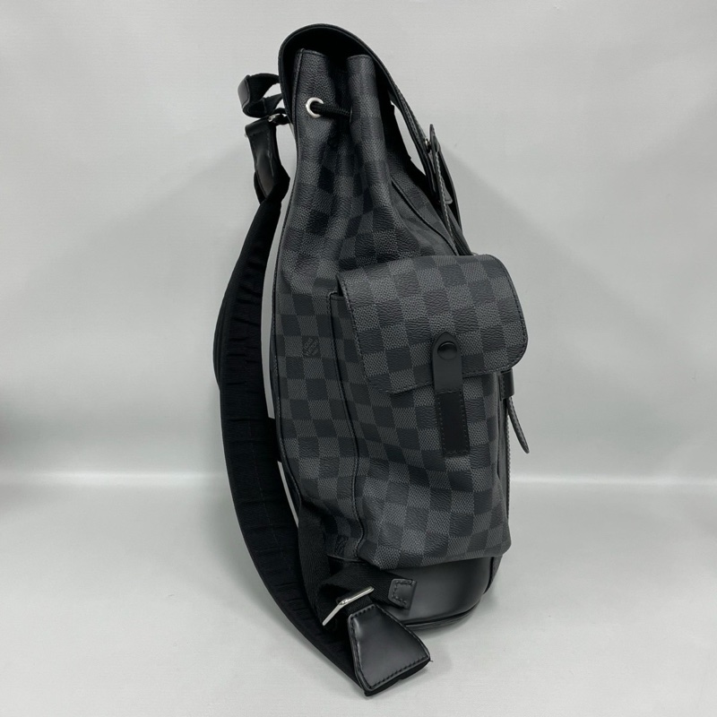 S級 99成新 LV Christopher石墨色棋盤格雙肩包-1