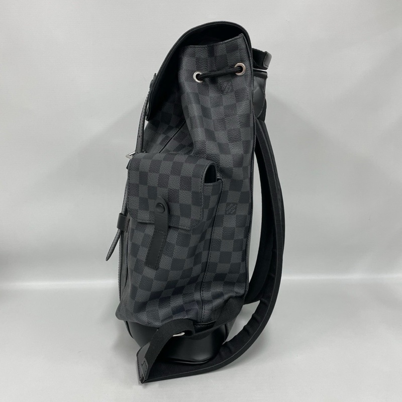 S級 99成新 LV Christopher石墨色棋盤格雙肩包-3