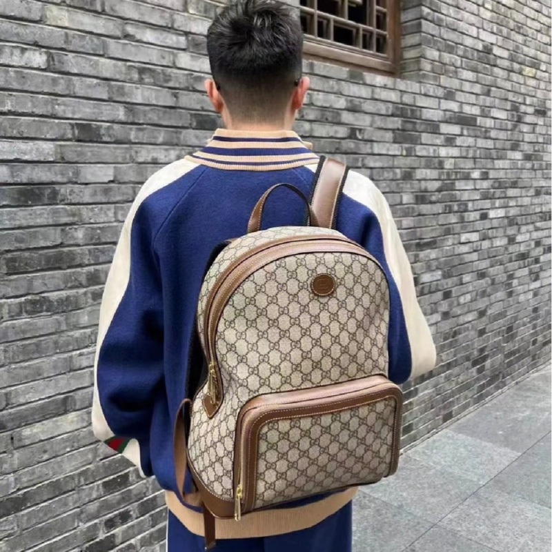 AB級 9成新 Gucci 老花雙肩包-1