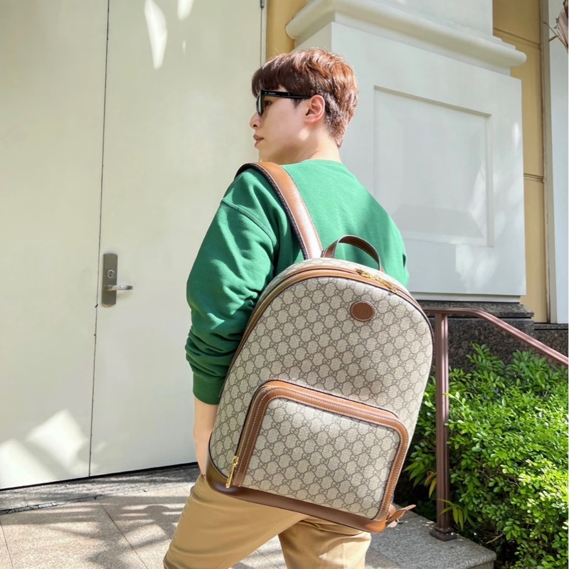 AB級 9成新 Gucci 老花雙肩包-2