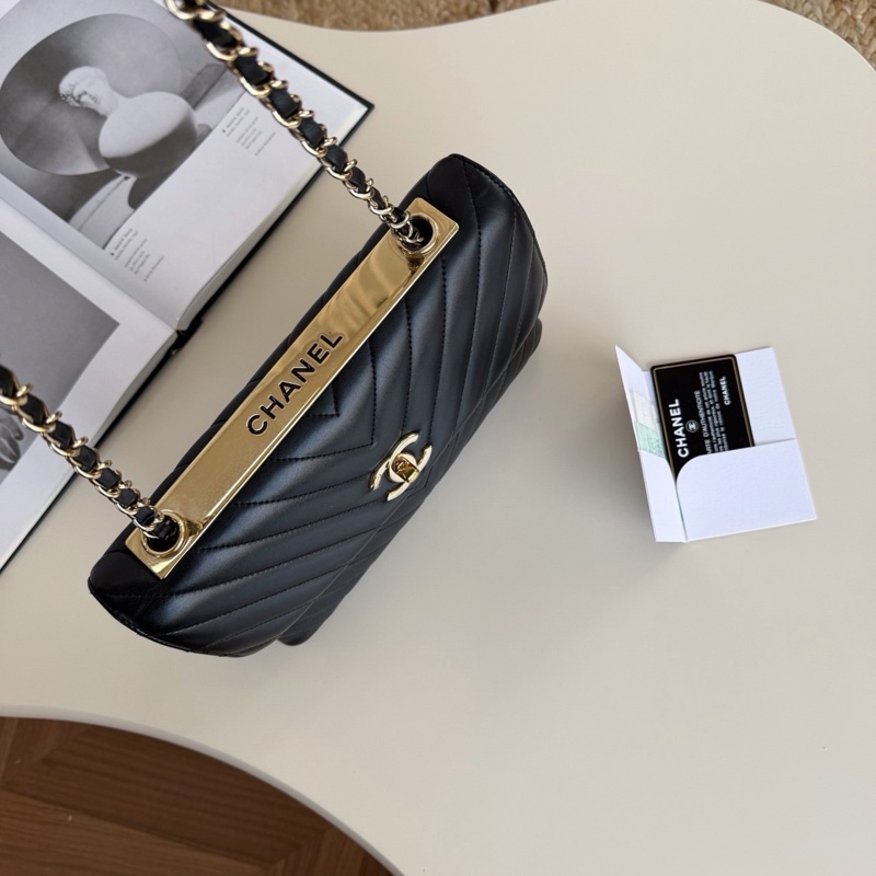 S級 99成新 Chanel 黑金trendy cc 倒v單肩 26開帶票-1