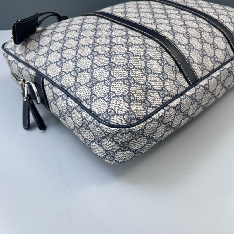 98新 Gucci古馳老花拼皮手提公文包缺肩帶尺寸41*31*6-2