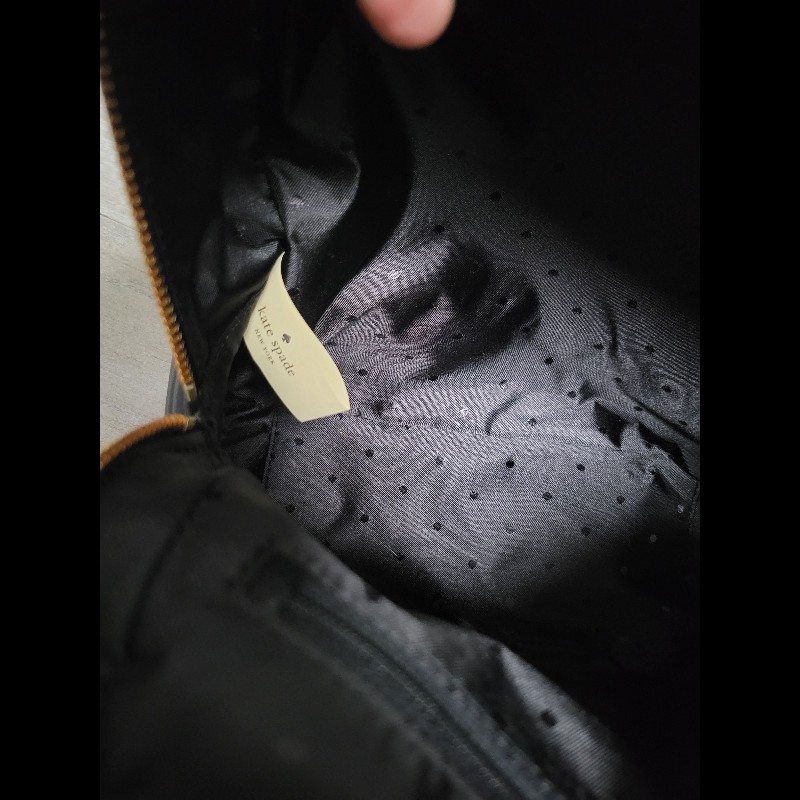 Kate Spade 黑白復古格紋牛皮包 背包 背囊 backpack-4