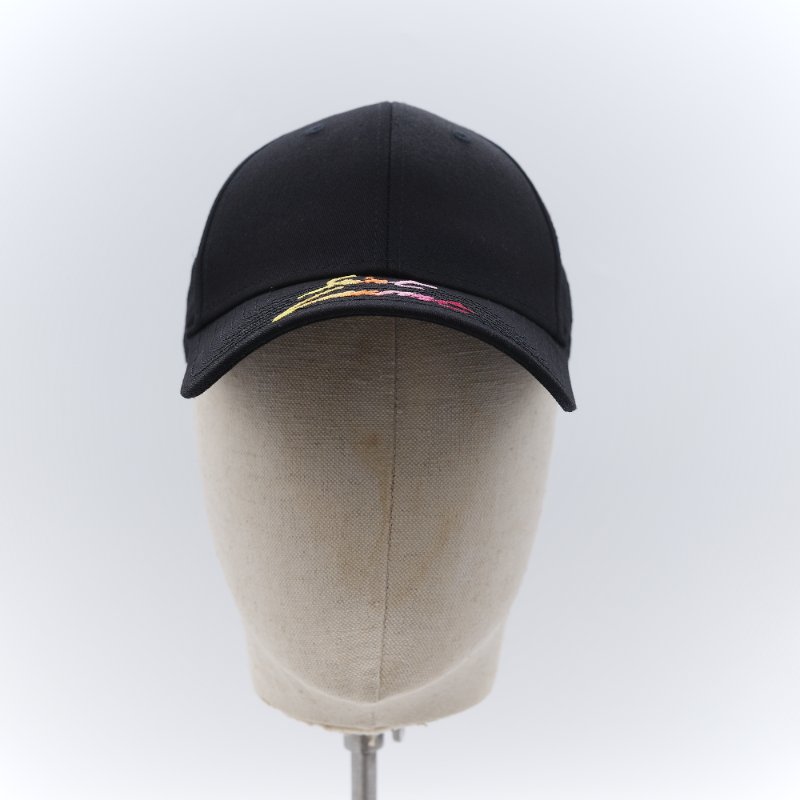 Saint Laurent 聖羅蘭 彩色logo刺繡 黑色棉質 棒球帽-2