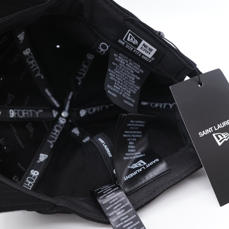 Saint Laurent 聖羅蘭 彩色logo刺繡 黑色棉質 棒球帽-6