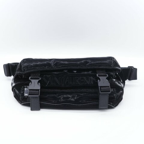 Saint Laurent 聖羅蘭 Bodybag 黑色 亮面反光面料 （超酷閃）腰包 胸包