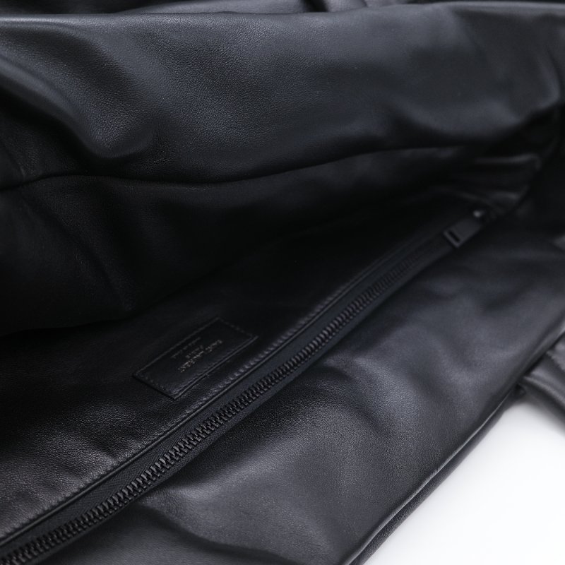 Saint Laurent 聖羅蘭 Puffer logo 黑色 壓花羊皮 托特包 肩背包-14