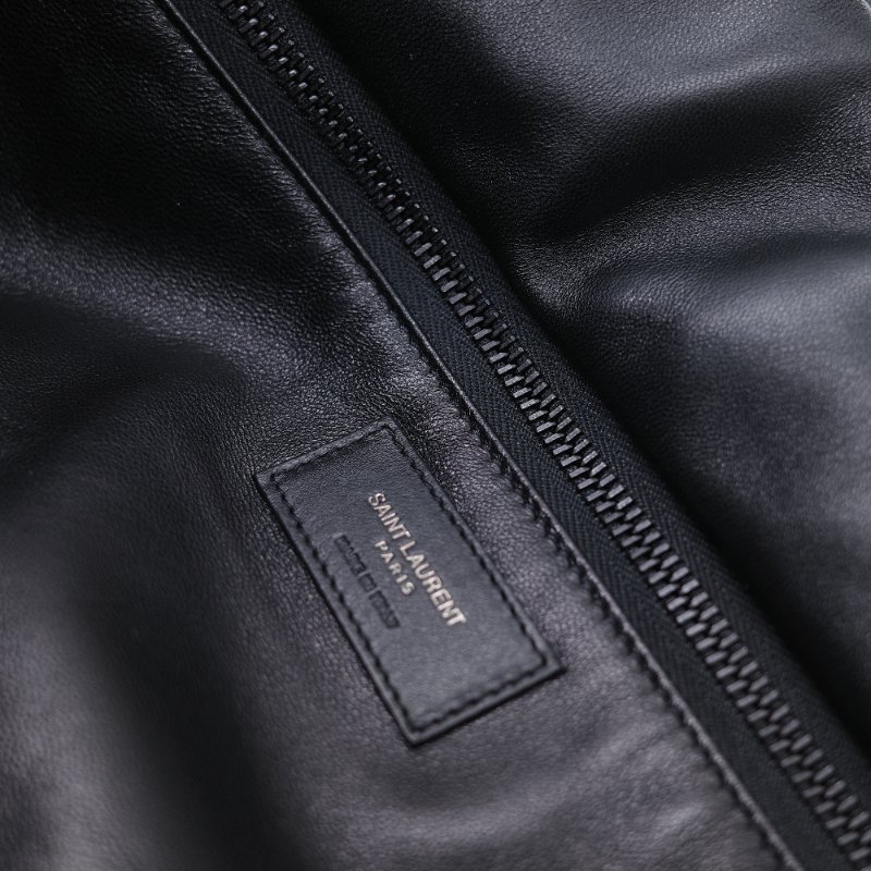 Saint Laurent 聖羅蘭 Puffer logo 黑色 壓花羊皮 托特包 肩背包-18