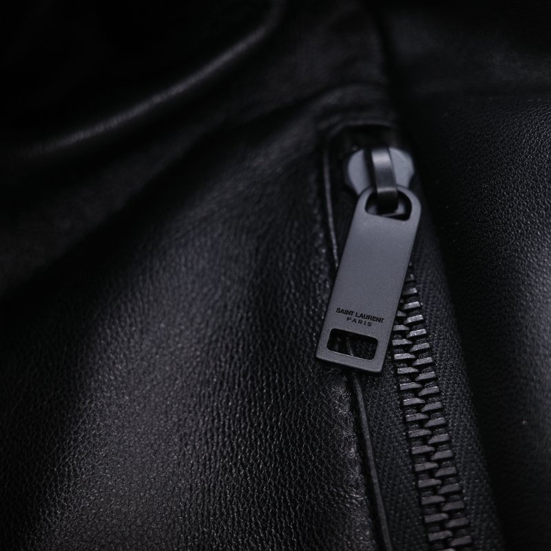 Saint Laurent 聖羅蘭 Puffer logo 黑色 壓花羊皮 托特包 肩背包-19