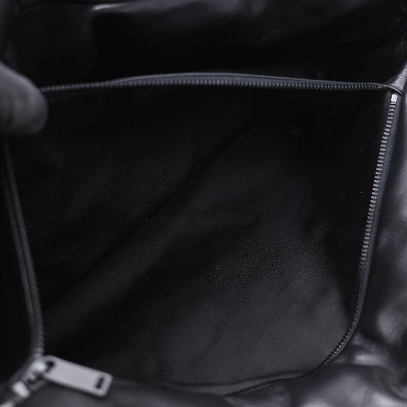 Saint Laurent 聖羅蘭 Puffer logo 黑色 壓花羊皮 托特包 肩背包-21