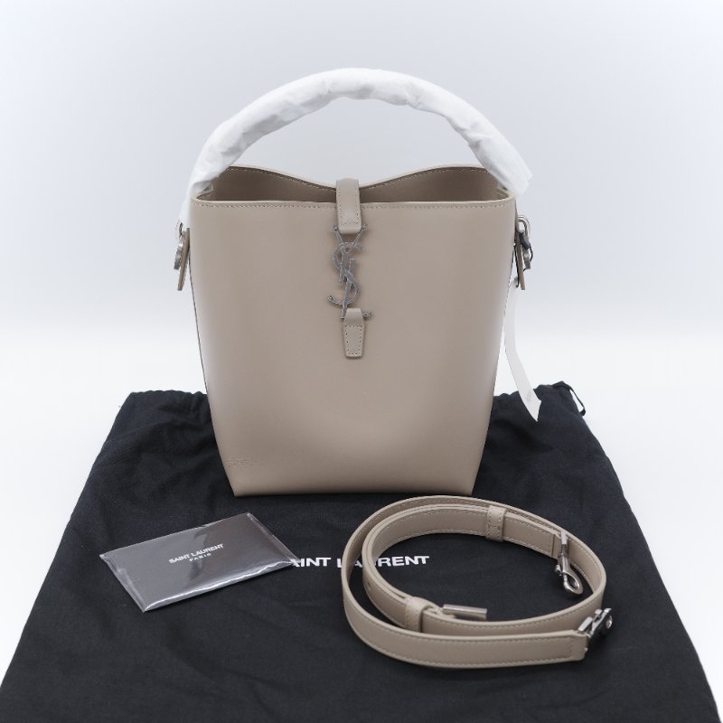 Saint Laurent 聖羅蘭 Le 37 米色 Queens 小牛皮 小型水桶包-0