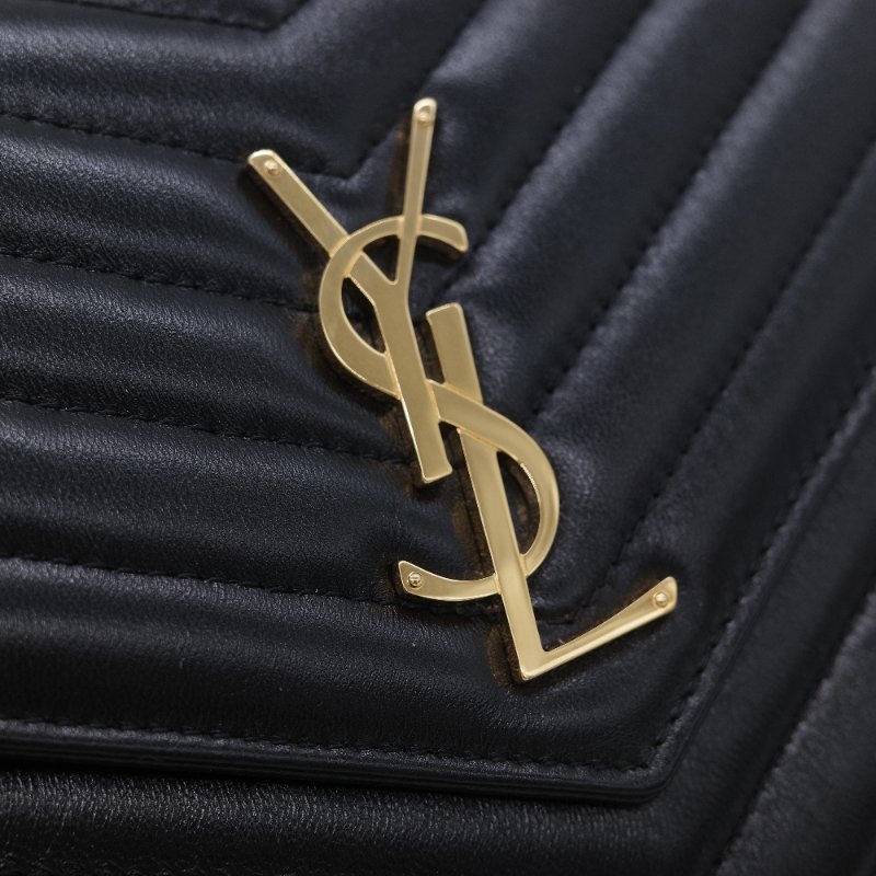Saint Laurent 聖羅蘭 Cassandre Matelasse 黑色小羊皮 信封翻蓋 鏈條斜背包-8