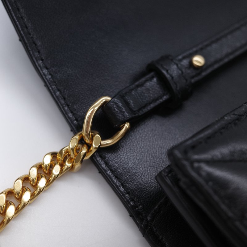 Saint Laurent 聖羅蘭 Cassandre Matelasse 黑色小羊皮 信封翻蓋 鏈條斜背包-13