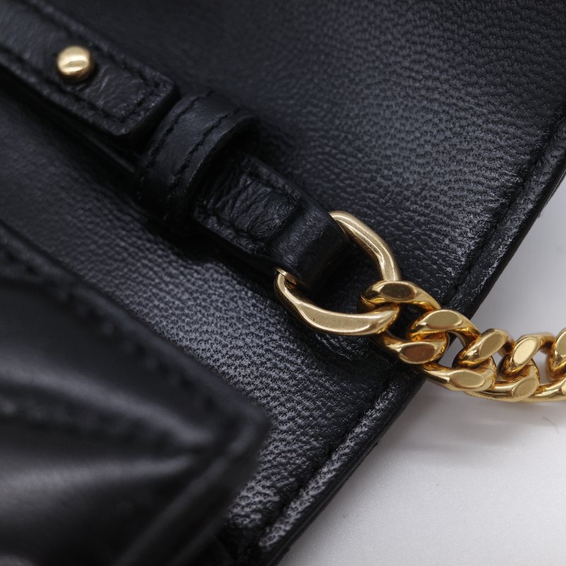 Saint Laurent 聖羅蘭 Cassandre Matelasse 黑色小羊皮 信封翻蓋 鏈條斜背包-15