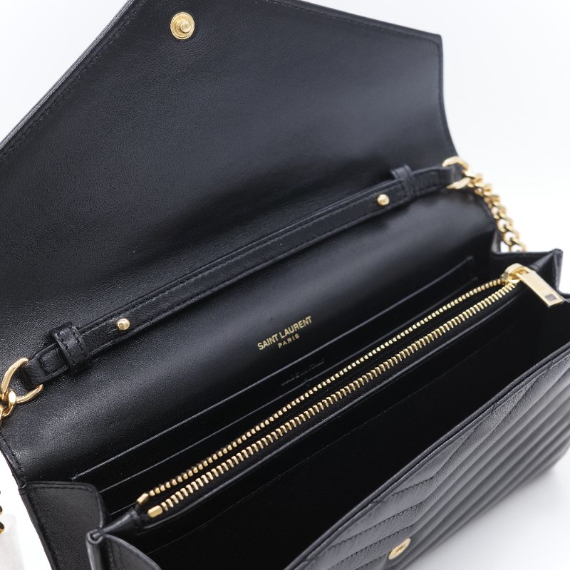 Saint Laurent 聖羅蘭 Cassandre Matelasse 黑色小羊皮 信封翻蓋 鏈條斜背包-16