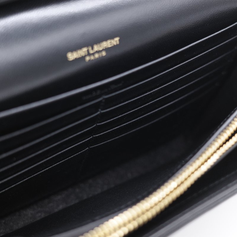 Saint Laurent 聖羅蘭 Cassandre Matelasse 黑色小羊皮 信封翻蓋 鏈條斜背包-18