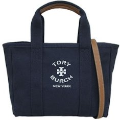 快速出貨!【TORY BURCH】素面帆布兩用包-深藍色-0