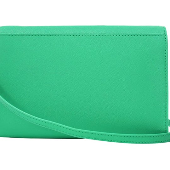 快速出貨！【TORY BURCH】雙TLOGO皮革翻蓋斜背包-綠色-1