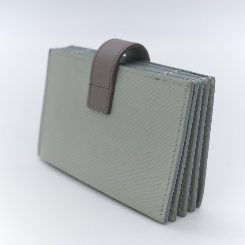 Celine 思琳 Small Strap 拼色 顆粒紋小牛皮 雙色風琴卡夾-5