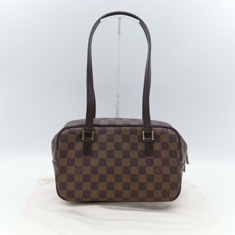 Louis Vuitton 路易威登 Damier Cité MM 經典棕色 棋盤格紋 帆布 牛皮 中號 手提包 肩背包 腋下包