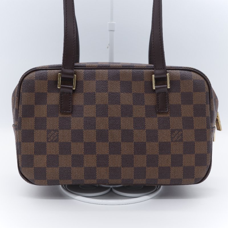 Louis Vuitton 路易威登 Damier Cité MM 經典棕色 棋盤格紋 帆布 牛皮 中號 手提包 肩背包 腋下包-1