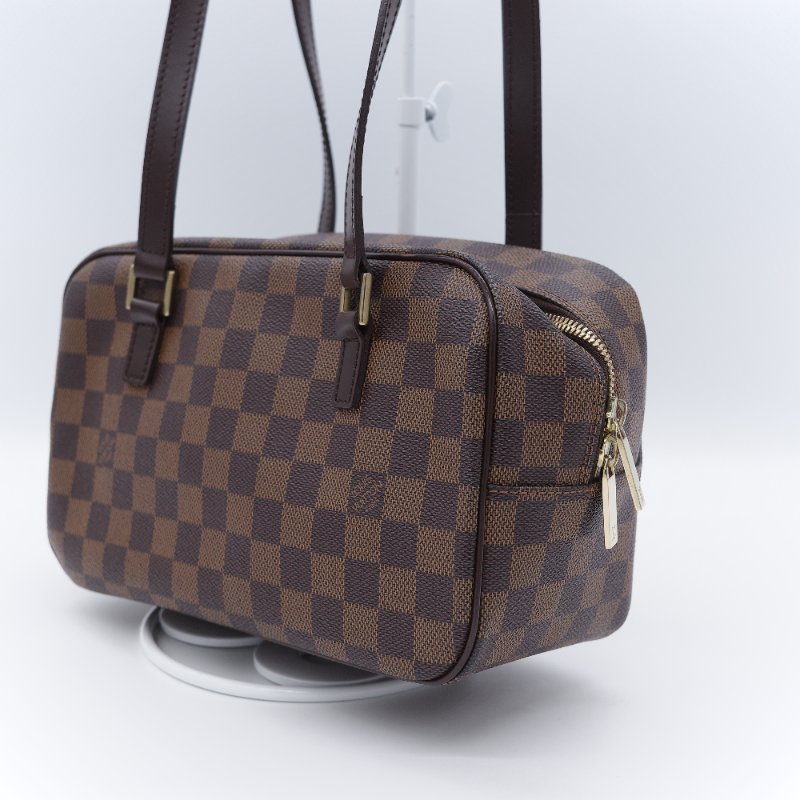 Louis Vuitton 路易威登 Damier Cité MM 經典棕色 棋盤格紋 帆布 牛皮 中號 手提包 肩背包 腋下包-3