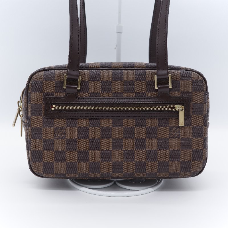 Louis Vuitton 路易威登 Damier Cité MM 經典棕色 棋盤格紋 帆布 牛皮 中號 手提包 肩背包 腋下包-5