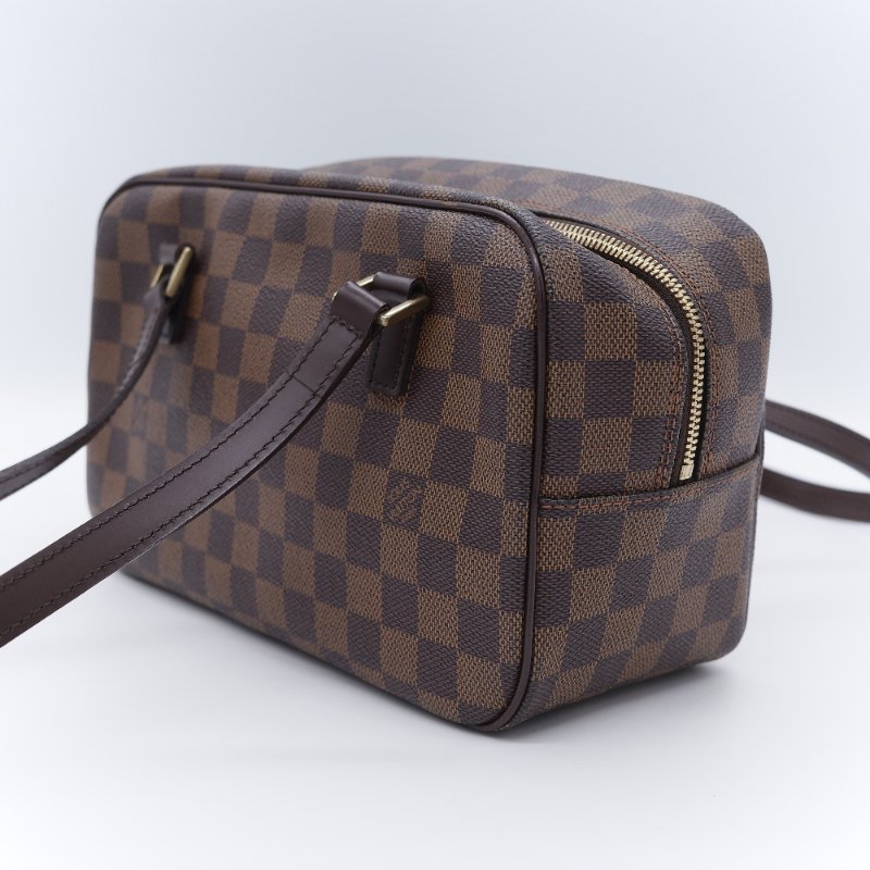 Louis Vuitton 路易威登 Damier Cité MM 經典棕色 棋盤格紋 帆布 牛皮 中號 手提包 肩背包 腋下包-7