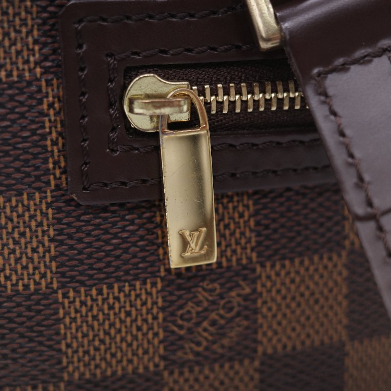 Louis Vuitton 路易威登 Damier Cité MM 經典棕色 棋盤格紋 帆布 牛皮 中號 手提包 肩背包 腋下包-15