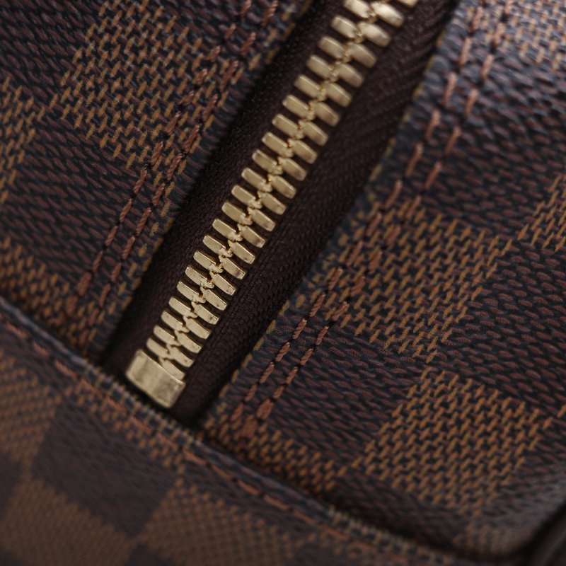 Louis Vuitton 路易威登 Damier Cité MM 經典棕色 棋盤格紋 帆布 牛皮 中號 手提包 肩背包 腋下包-18