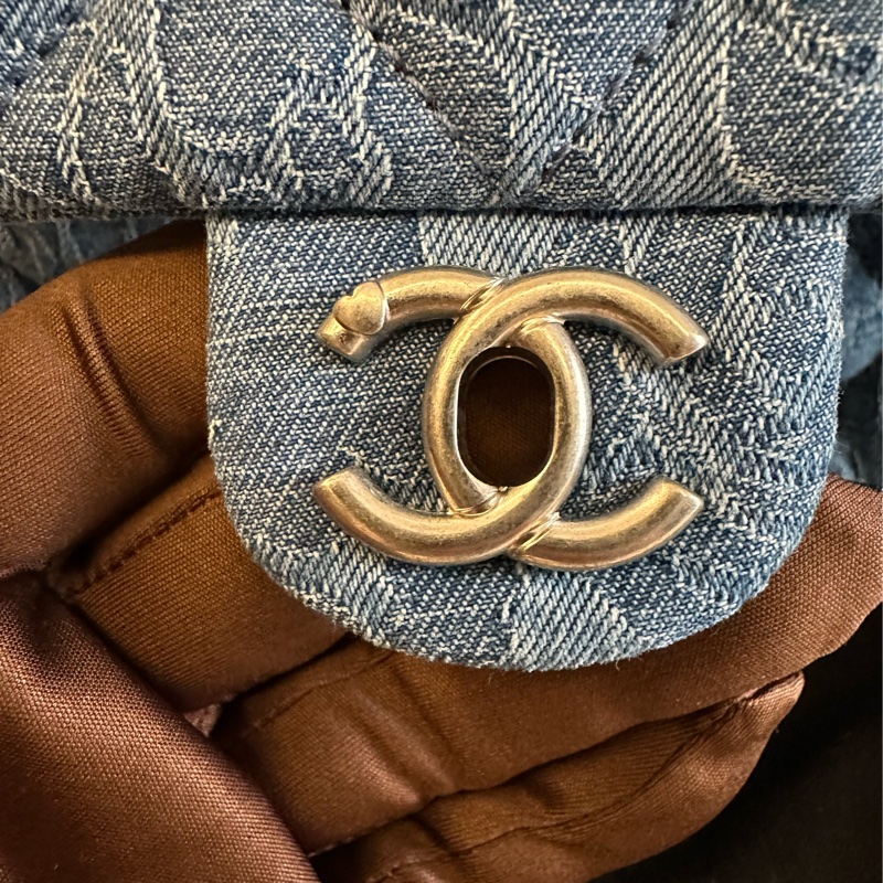 Chanel 牛仔愛心釦方胖子晶片款23P-11