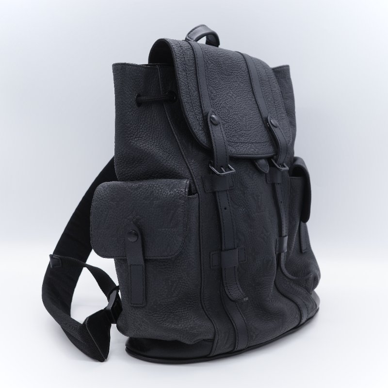Louis Vuitton 路易威登 Christopher PM 黑色 顆粒小牛皮壓花登山後背包-2