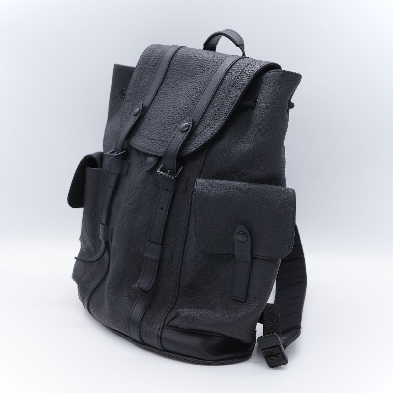 Louis Vuitton 路易威登 Christopher PM 黑色 顆粒小牛皮壓花登山後背包-3