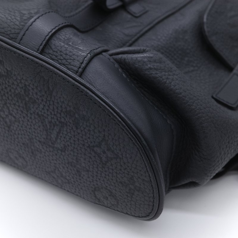 Louis Vuitton 路易威登 Christopher PM 黑色 顆粒小牛皮壓花登山後背包-9