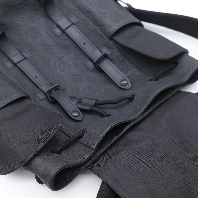 Louis Vuitton 路易威登 Christopher PM 黑色 顆粒小牛皮壓花登山後背包-26