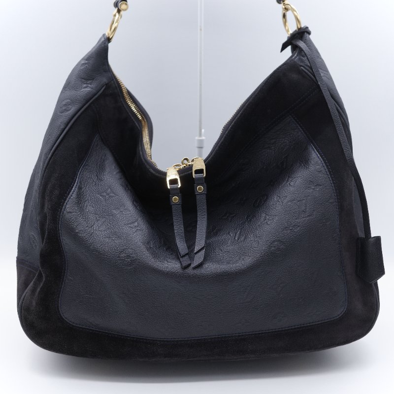 Louis Vuitton Sully GM 大號 路易威登  黑色牛皮 麂皮拼接 經典花紋 單肩包 手提包-1