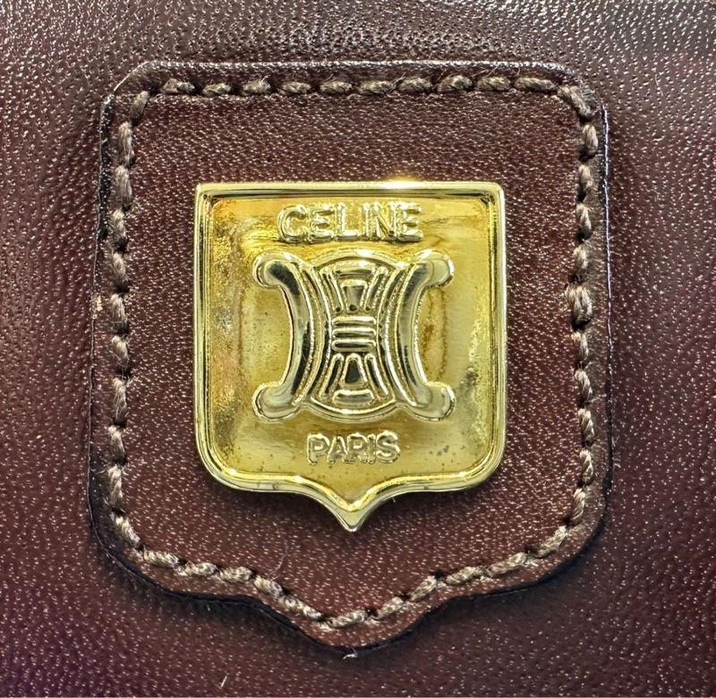 【CELINE 正品中古包】馬車標巧克力手提包/波士頓包-3