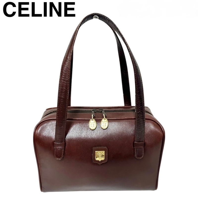 【CELINE 正品中古包】馬車標巧克力手提包/波士頓包-6