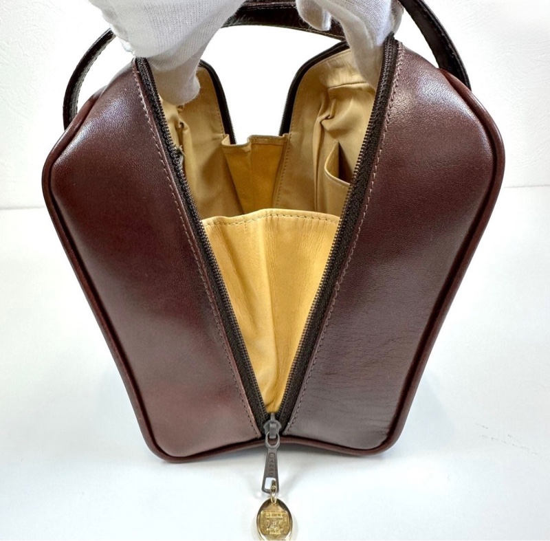 【CELINE 正品中古包】馬車標巧克力手提包/波士頓包-9
